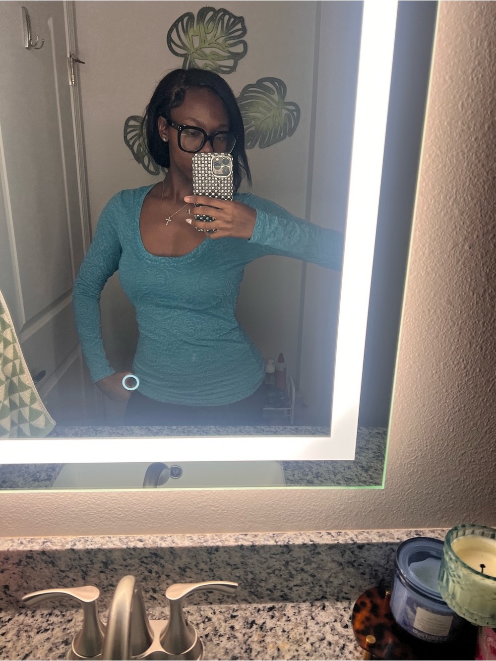 Maurices Teal Scoop Neck Long Sleeve Top